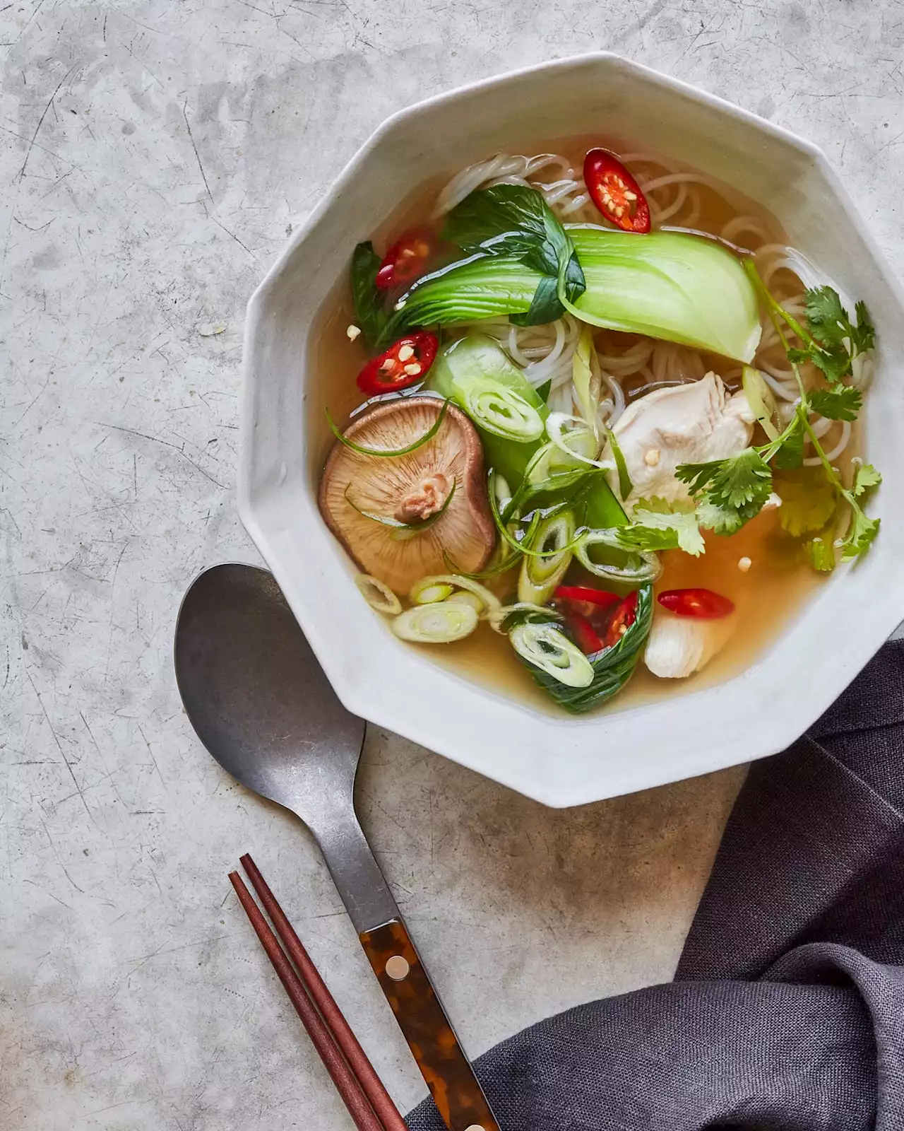 Chicken and Rice Vermicelli Soup