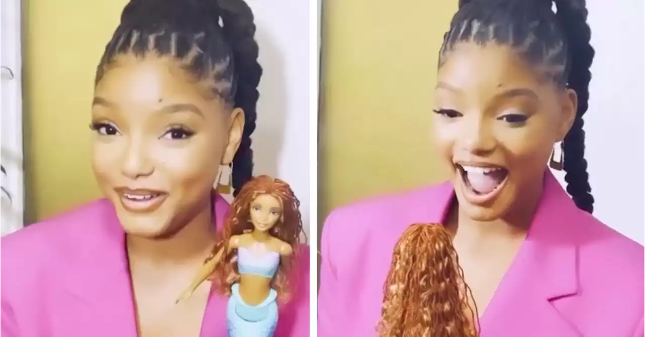 ‘Little Mermaid’ Star Halle Bailey Tears Up As She Unveils New Look-Alike Ariel Doll