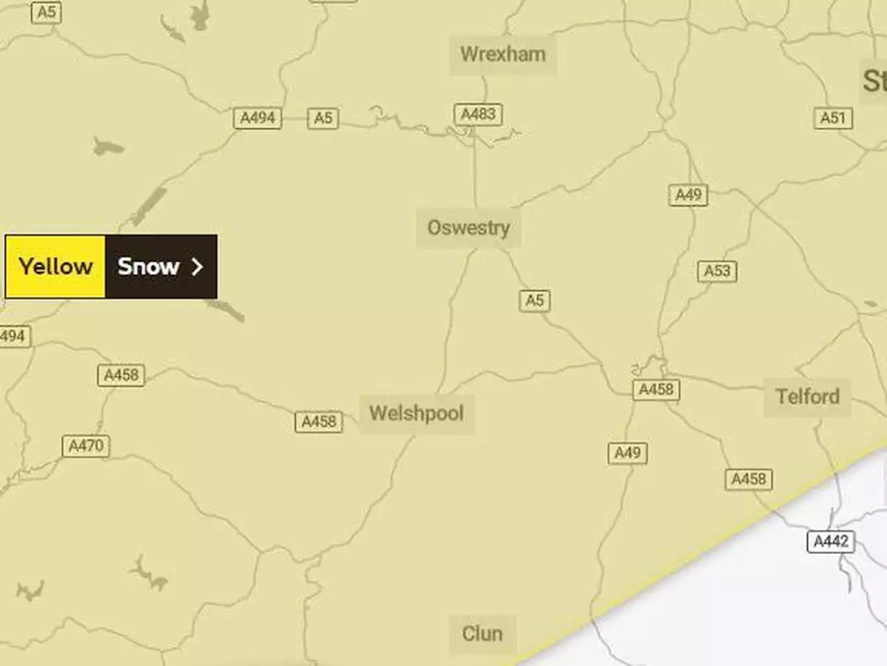 Snow falls in Shropshire ahead of yellow weather warning for disruption