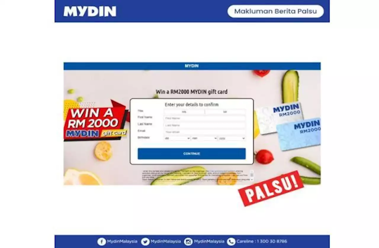 QuickCheck: Are there websites falsely advertising contests for a popular hypermarket chain?