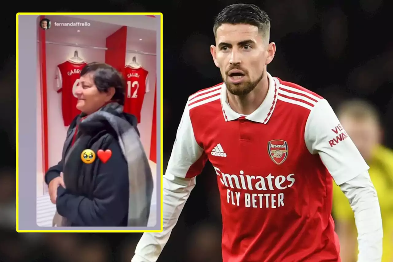 Jorginho's mum moved to tears after getting first glimpse of son's Arsenal shirt