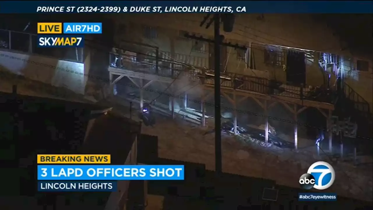 3 LAPD officers shot by parolee at large in Lincoln Heights; suspect dies at scene