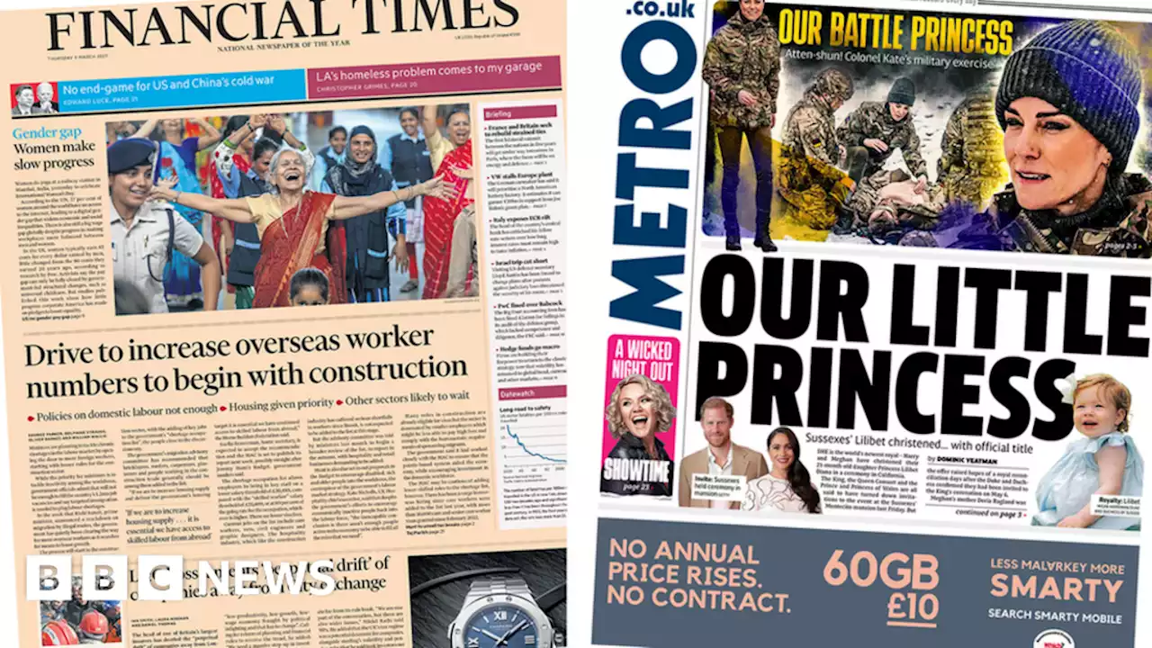 Newspaper headlines: Foreign workers drive and Lilibet becomes princess