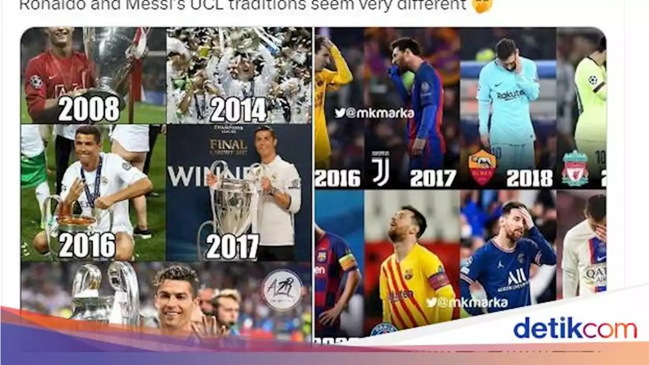 Meme Messi Dibully PSG Tersingkir, Dibanding-bandingkan Ronaldo