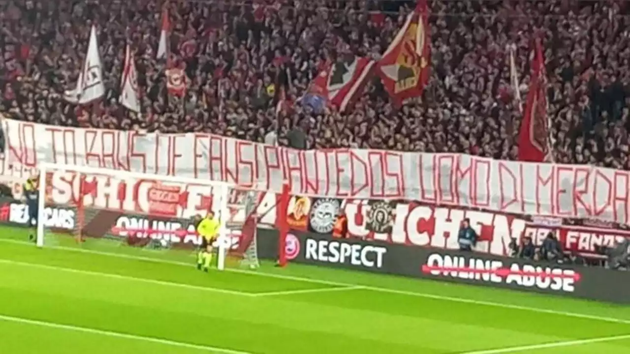 Striscione dei tifosi del Bayern contro Piantedosi: ecco i motivi