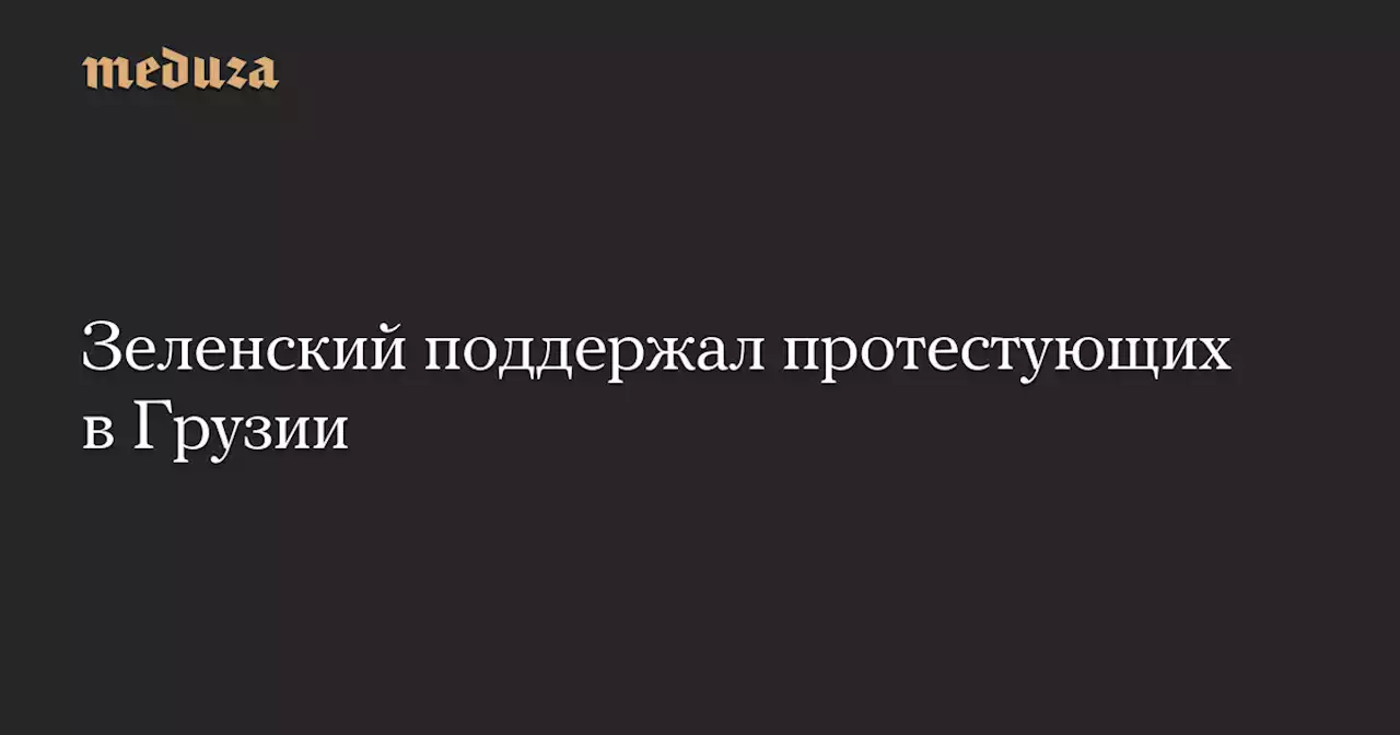 Зеленский поддержал протестующих в Грузии — Meduza