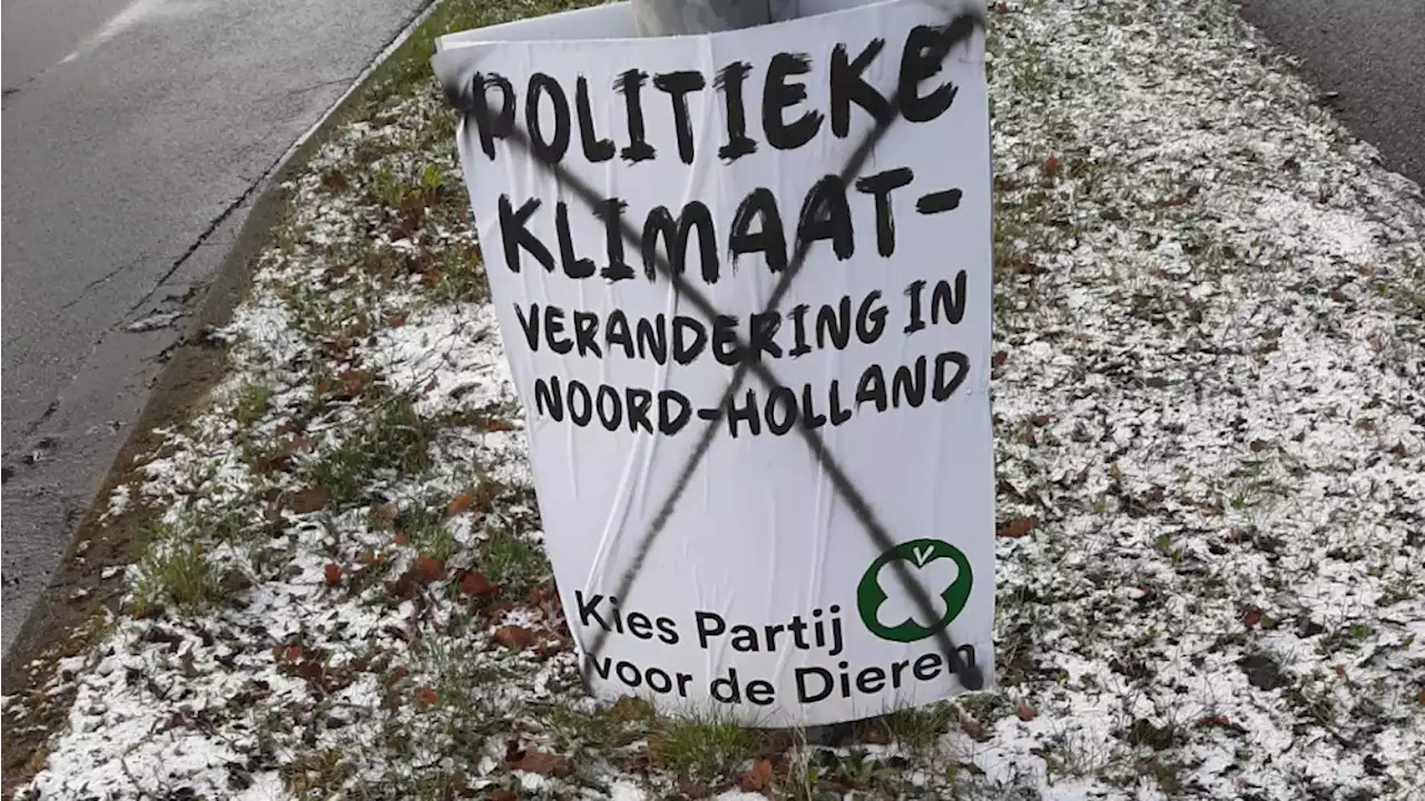 Partijborden Partij voor de Dieren verwijderd en vernield in Castrium en Heiloo