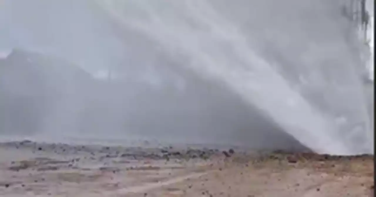 Footage shows damaged water pipe which flooded Notts homes