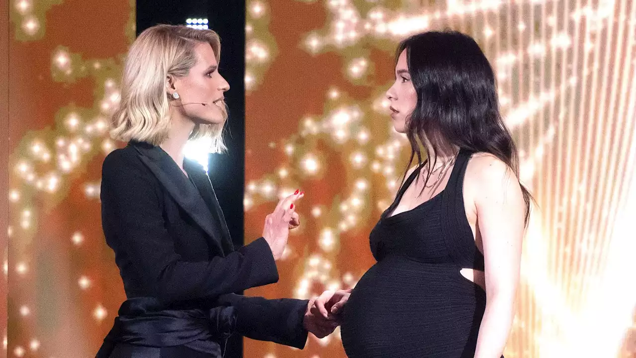 Schwangere Aurora ist in Michelle Hunzikers Show aufgetreten