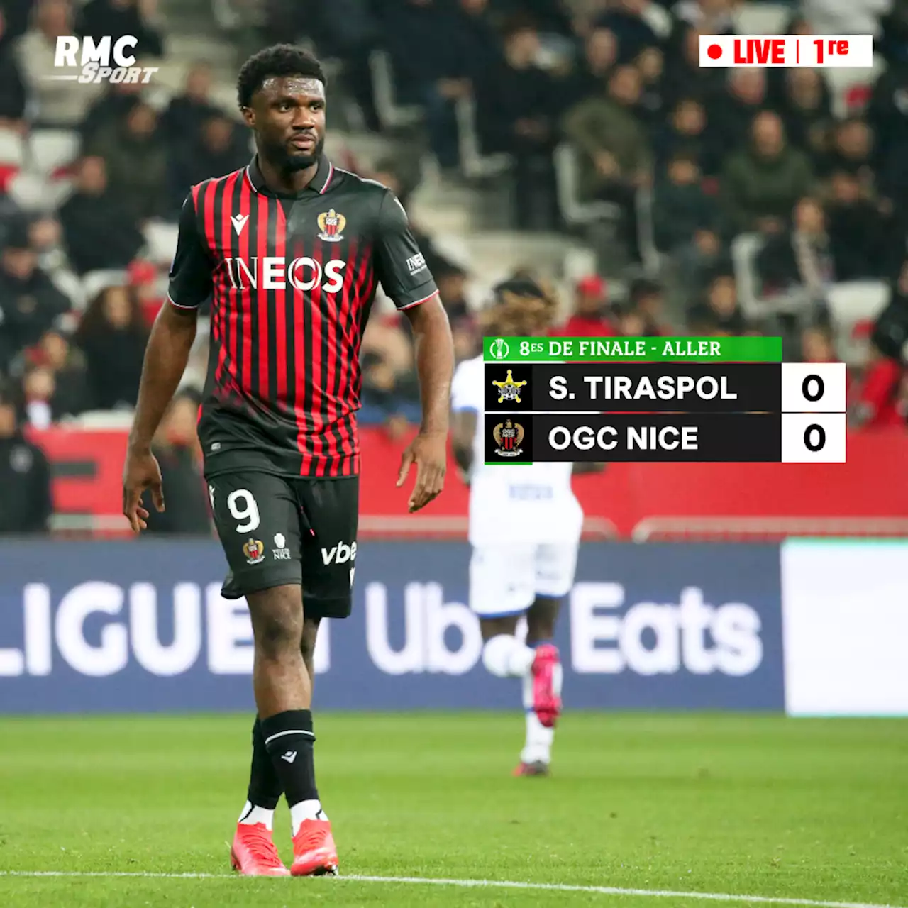 EN DIRECT - Sheriff Tiraspol-Nice: la pelouse rend le jeu difficile, Nice n'est pas en danger