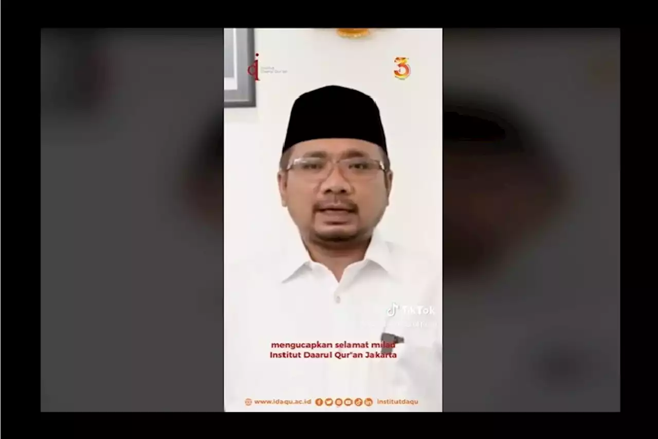 Milad Ke-3 Idaqu, Menag Harap Jadi Pemicu Tumbuhnya Kreativitas dan Inovasi Berbasis Al-Qur'an