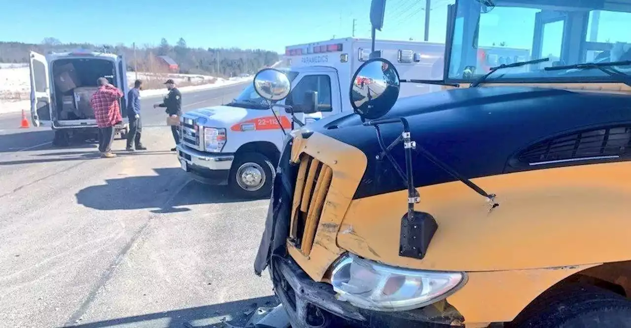 School bus struck by van in Whitby leaves students with minor injuries