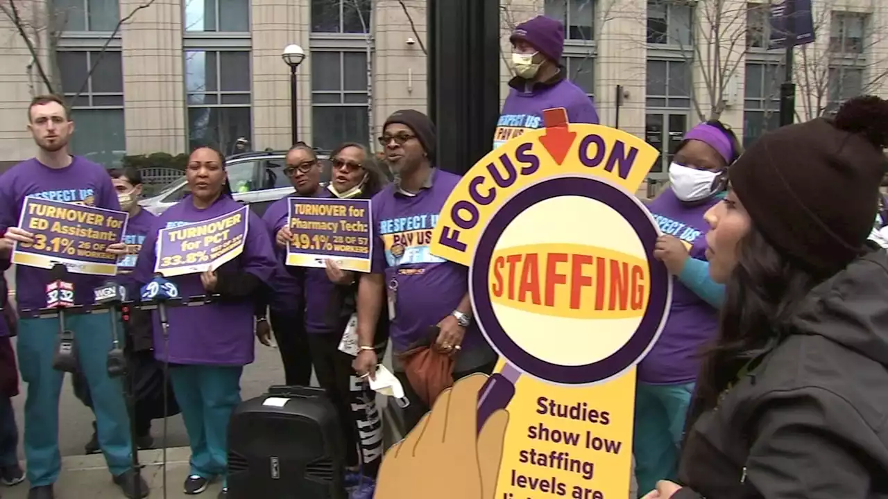 'I need a living wage': Northwestern Hospital staff say low wages contribute to staffing problem