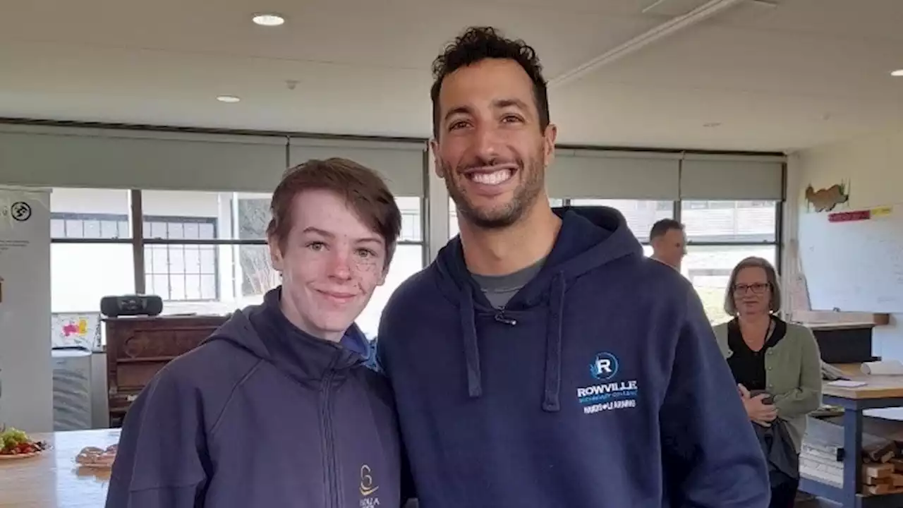 Daniel Ricciardo, in Melbourne for the F1 grand prix, makes a pit stop at school to support disengaged learners