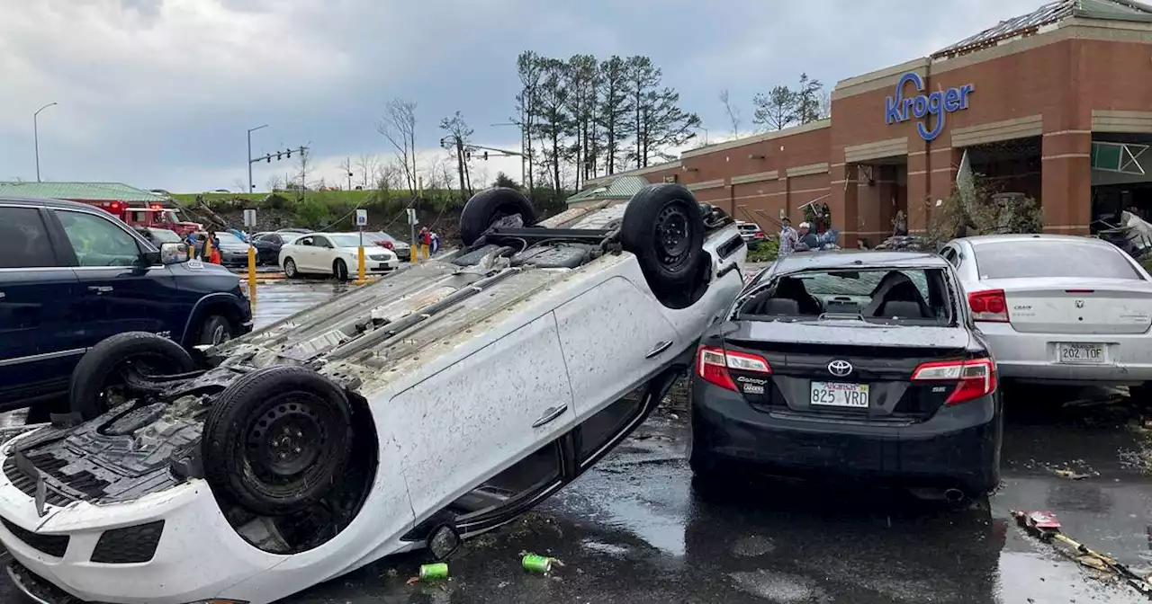 At least 1 dead in Arkansas as monster storm system tears through the South and Midwest