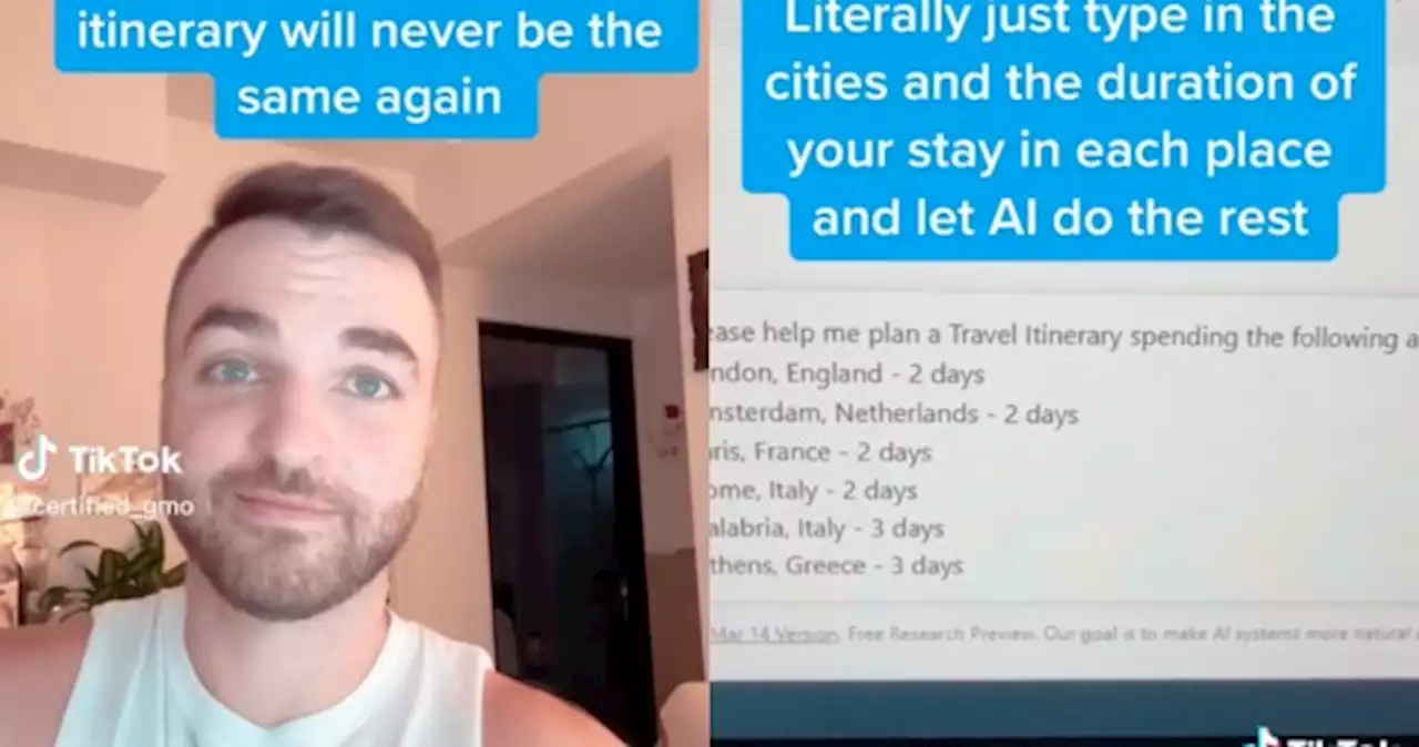 'A crazy time-saver': Man uses chatGPT to plan Europe itinerary in 2 minutes