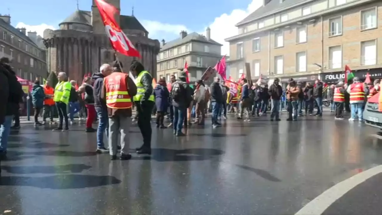 Retraites: plusieurs milliers de manifestants à Vire, un important dispositif de sécurité mis en place