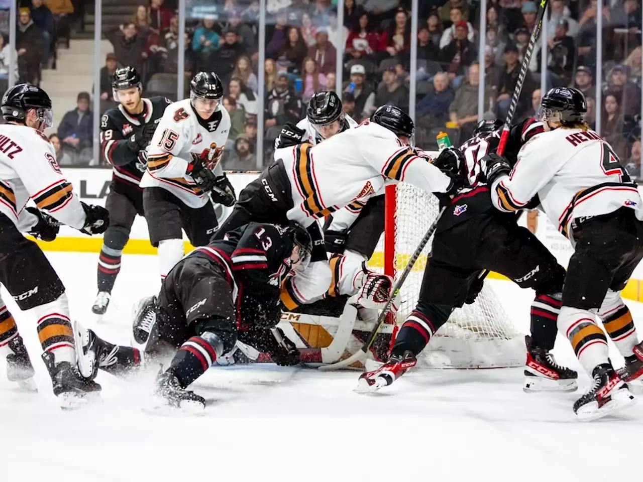 Battling but luckless Hitmen drop WHL playoff opener to Rebels