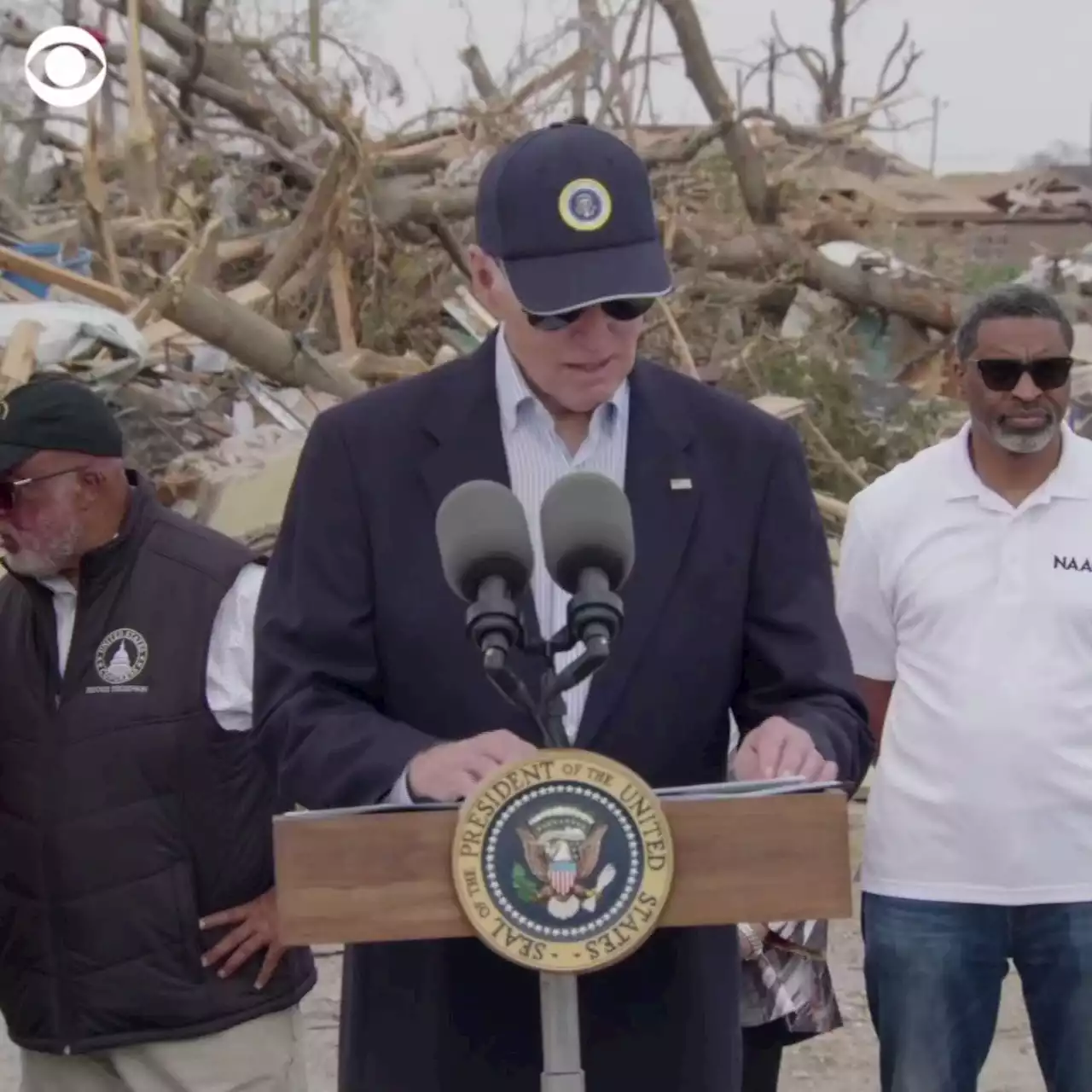 Biden visits Mississippi town in the wake of deadly tornado