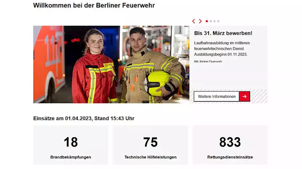 D: Feuerwehr Berlin ist seit einem Vierteljahrhundert online