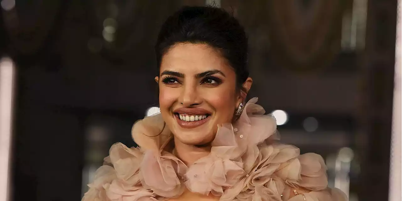 Priyanka Chopra Is a Vision in a Sheer Jeweled Gown and Petal-Adorned Cape