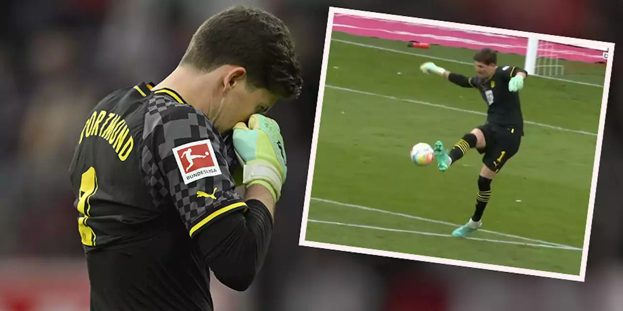 Unfassbarer Bock! BVB-Keeper säbelt am Ball vorbei