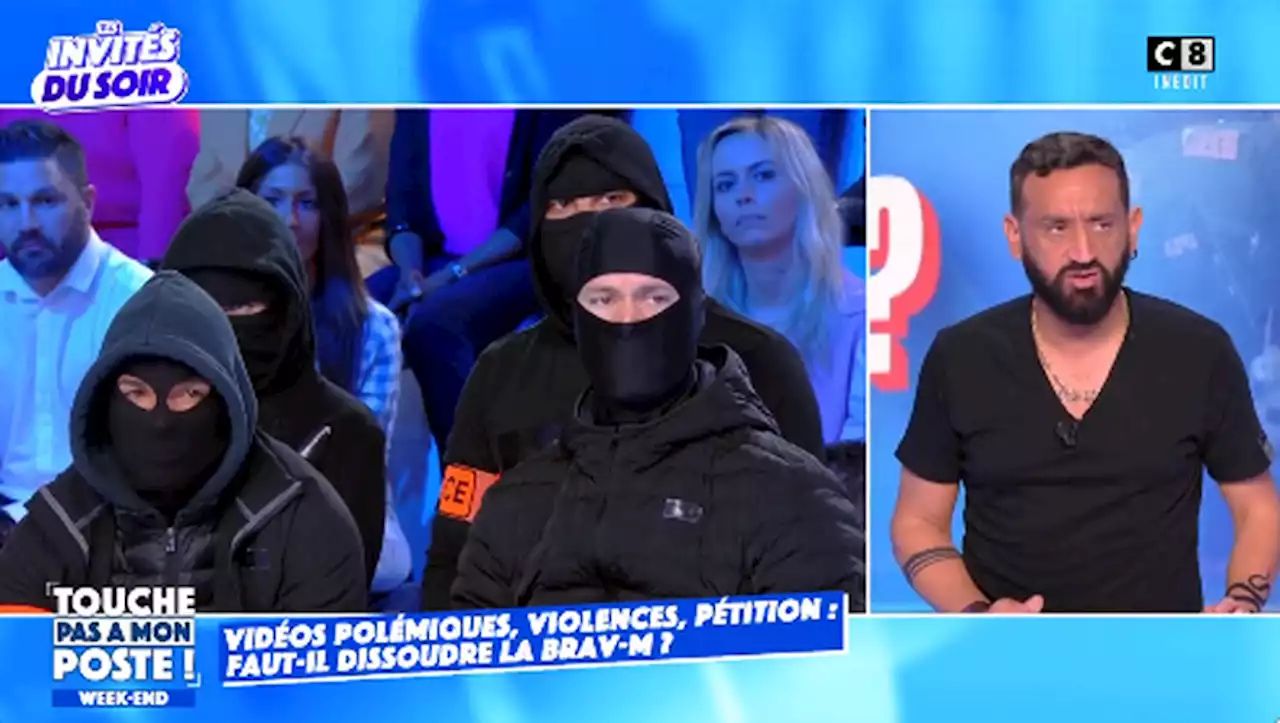 Brav-M sur TPMP : enquête ouverte après les témoignages d'hommes cagoulés, brassard 'police' au bras