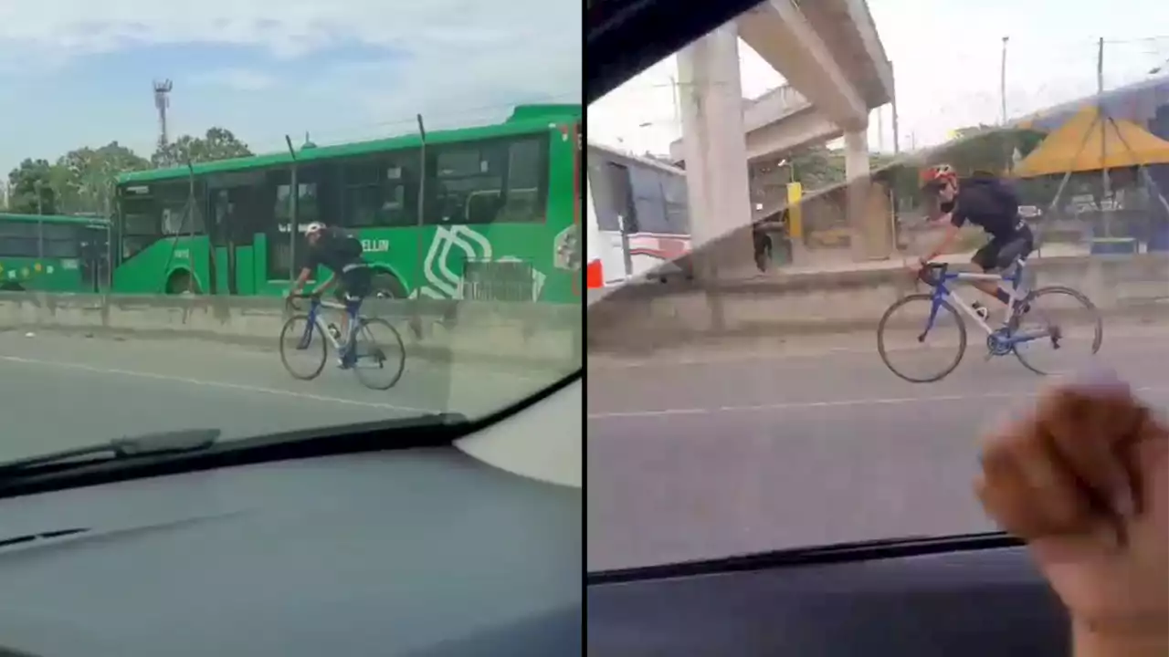 [VIDEO] Ciclista con una sola pierna es admirado por las vías de Medellín