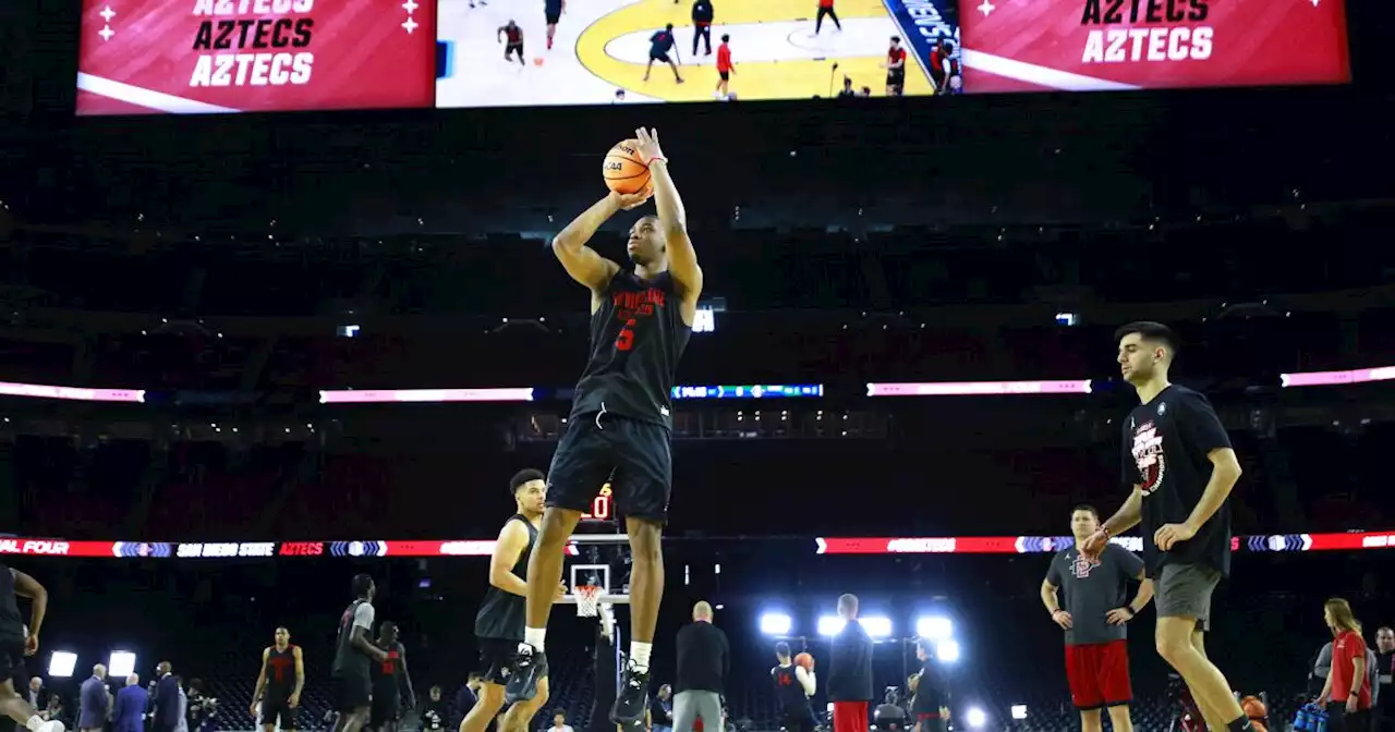 San Diego State practices for Final Four in Houston