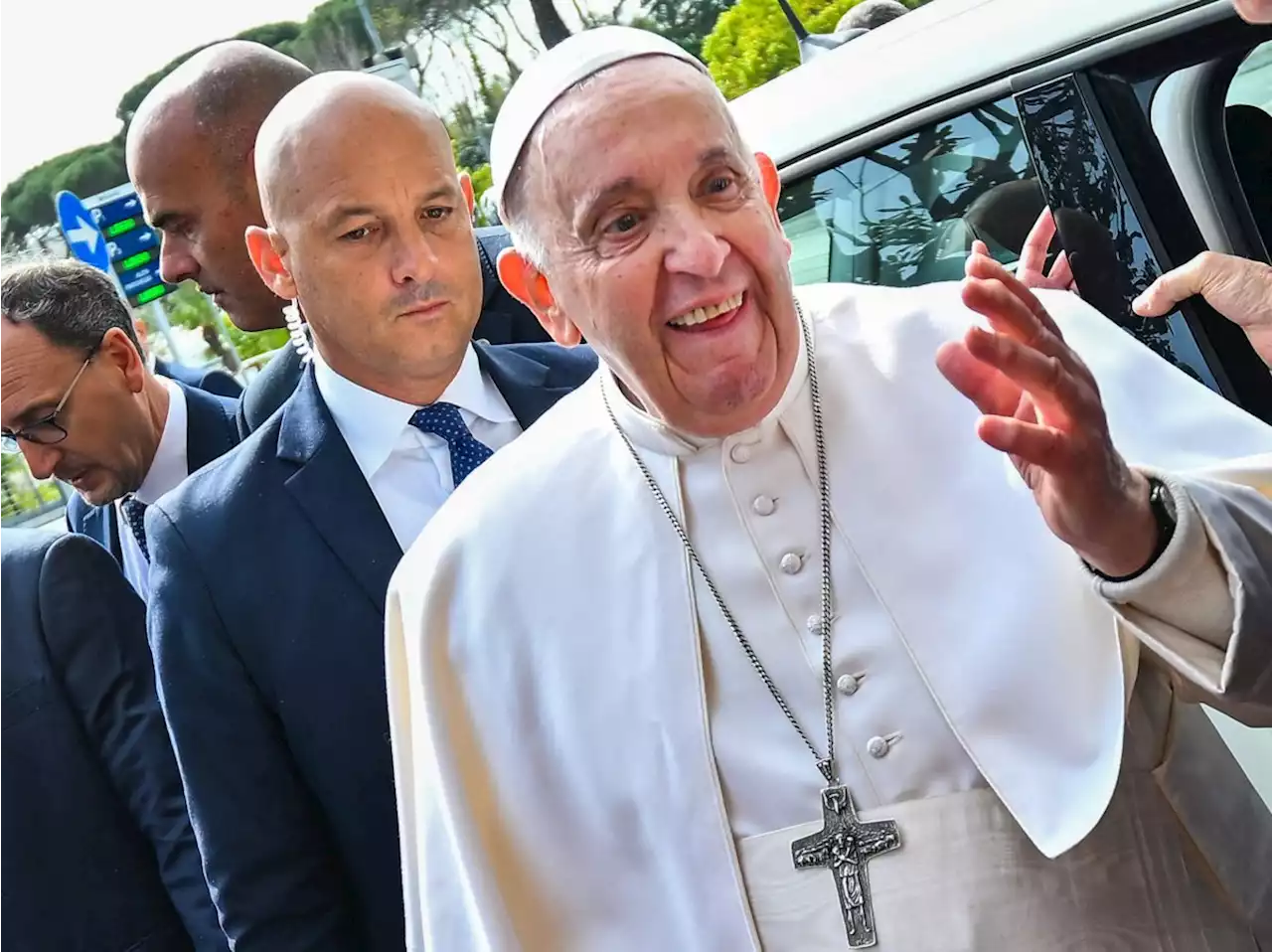 Pope Francis jokes that he’s ‘still alive’ as he leaves hospital in Rome after three days