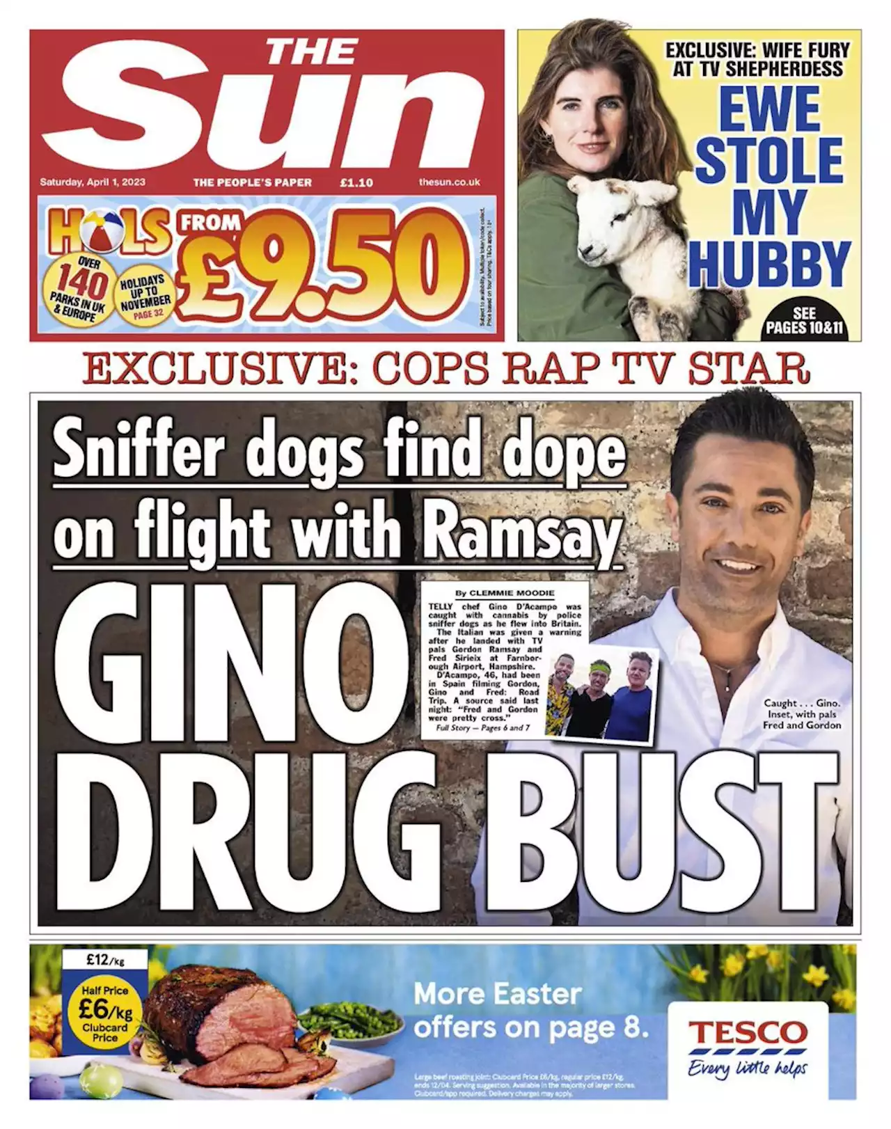 Chef Gino D’Acampo caught with cannabis as he flew into UK with Gordon & Fred