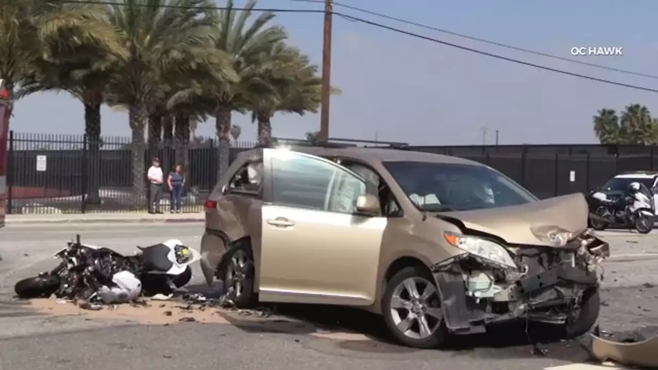 Motorcyclist, pedestrian killed in violent Easter Sunday crash in Fullerton