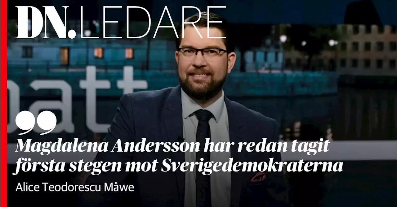 Alice Teodorescu Måwe: Magdalena Andersson har redan tagit första stegen mot Sverigedemokraterna