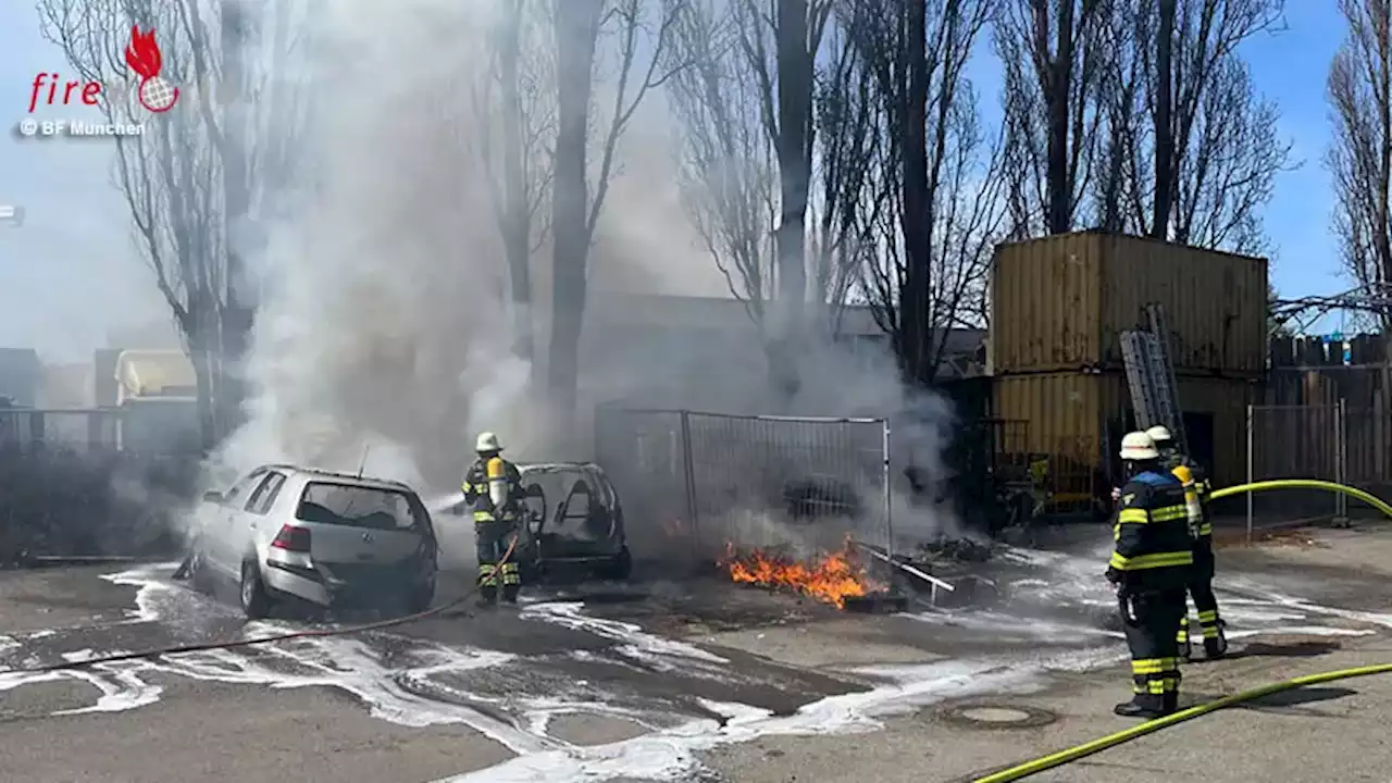 Bayern: Mehrere Pkw bei den Großmarkthallen in München durch Feuer zerstört