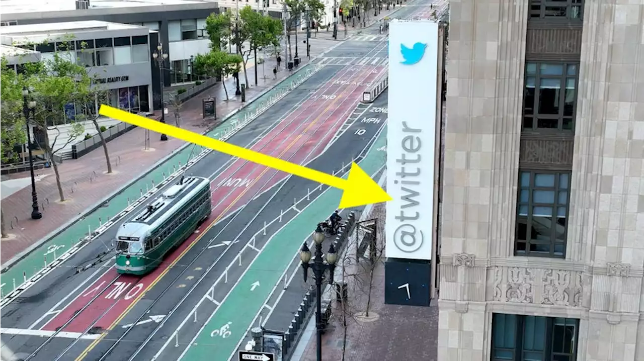 Elon Musk Paints Over ‘W’ On Twitter Sign At San Francisco HQ