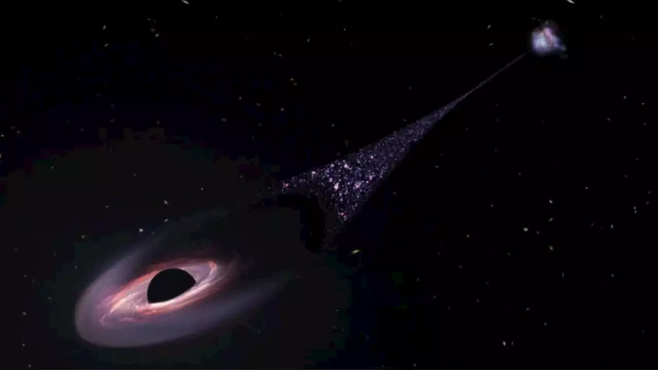 NASA’s Hubble Space Telescope spots runaway black hole creating ‘trail of stars’