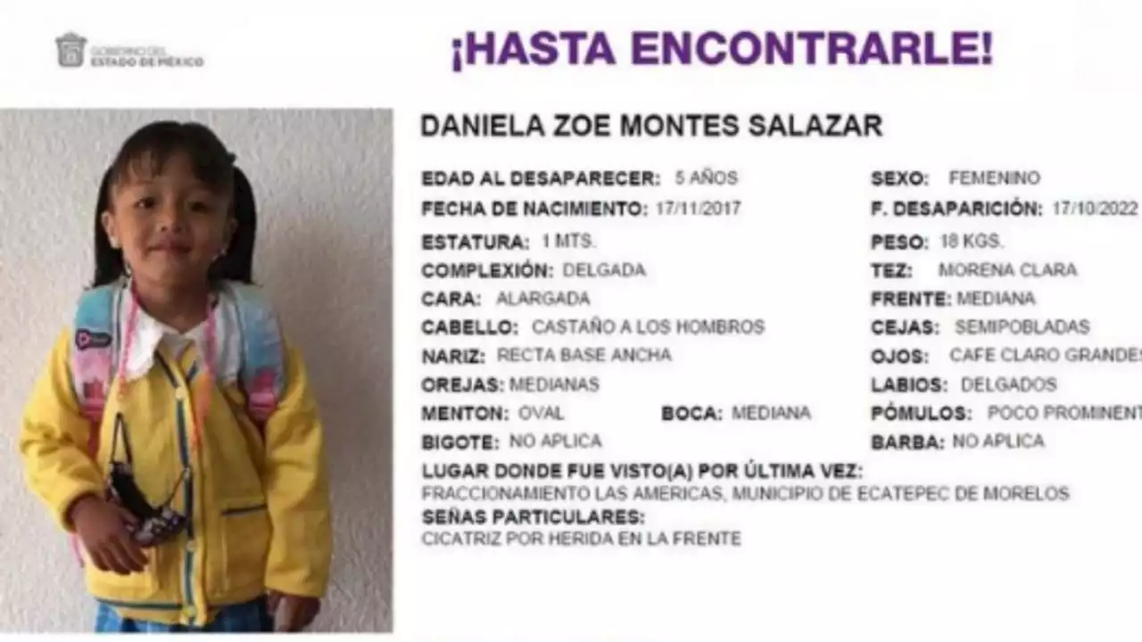 Te buscamos, Daniela: niña de 5 años desaparece en fraccionamiento de Ecatepec