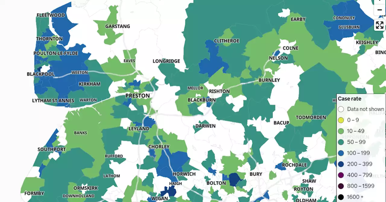 The Lancashire neighbourhood with the highest Covid rate in the county