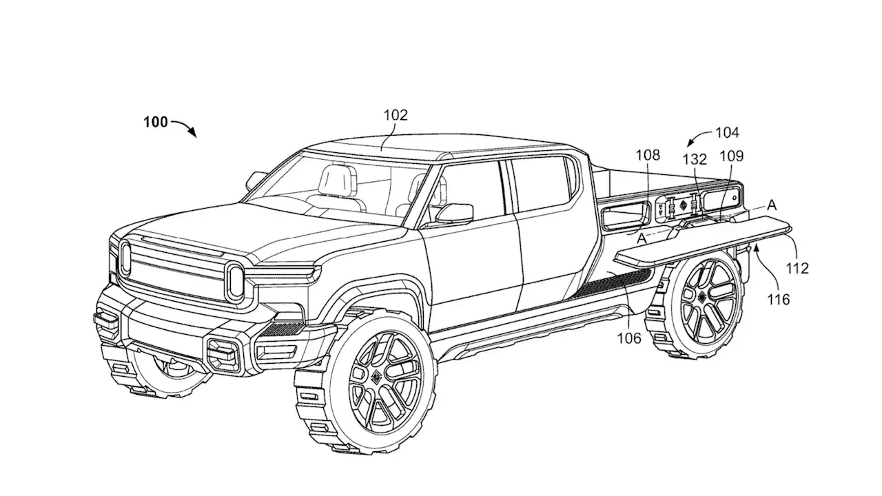 Rivian patents Ram Box-like bed storage system