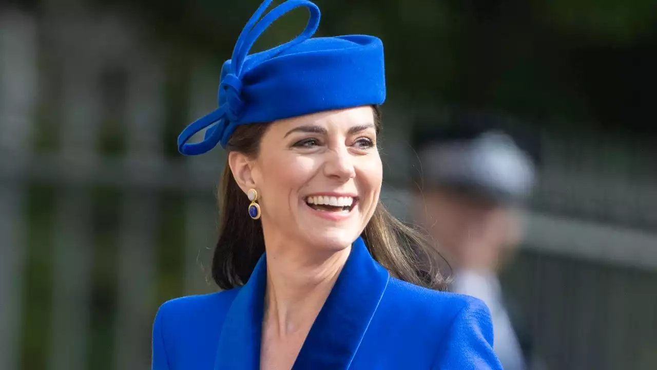 Kate stuns in blue as royal family attends Easter Sunday service