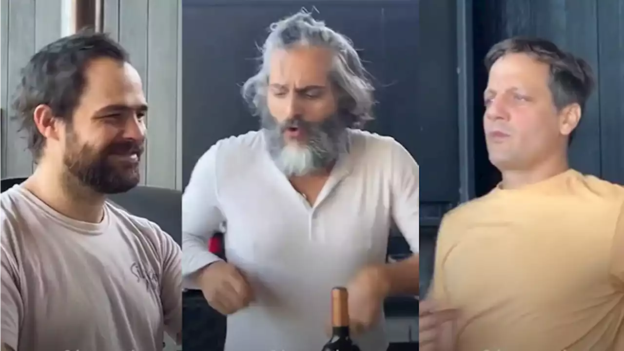 Peter Lanzani, Joaquín Furriel y Rodrigo de la Serna protagonizaron un cómico baile en un asado