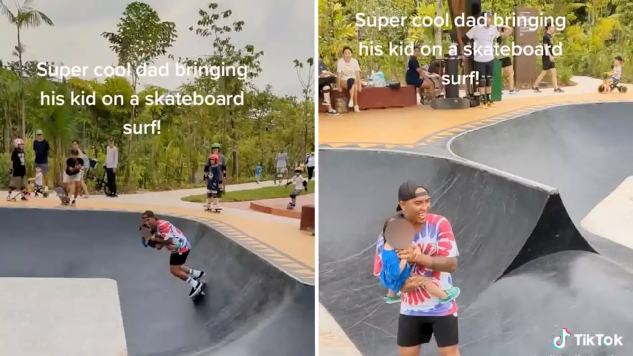 #trending: Skater dad takes kid with him on skateboard in Jurong, earning both fans and critics