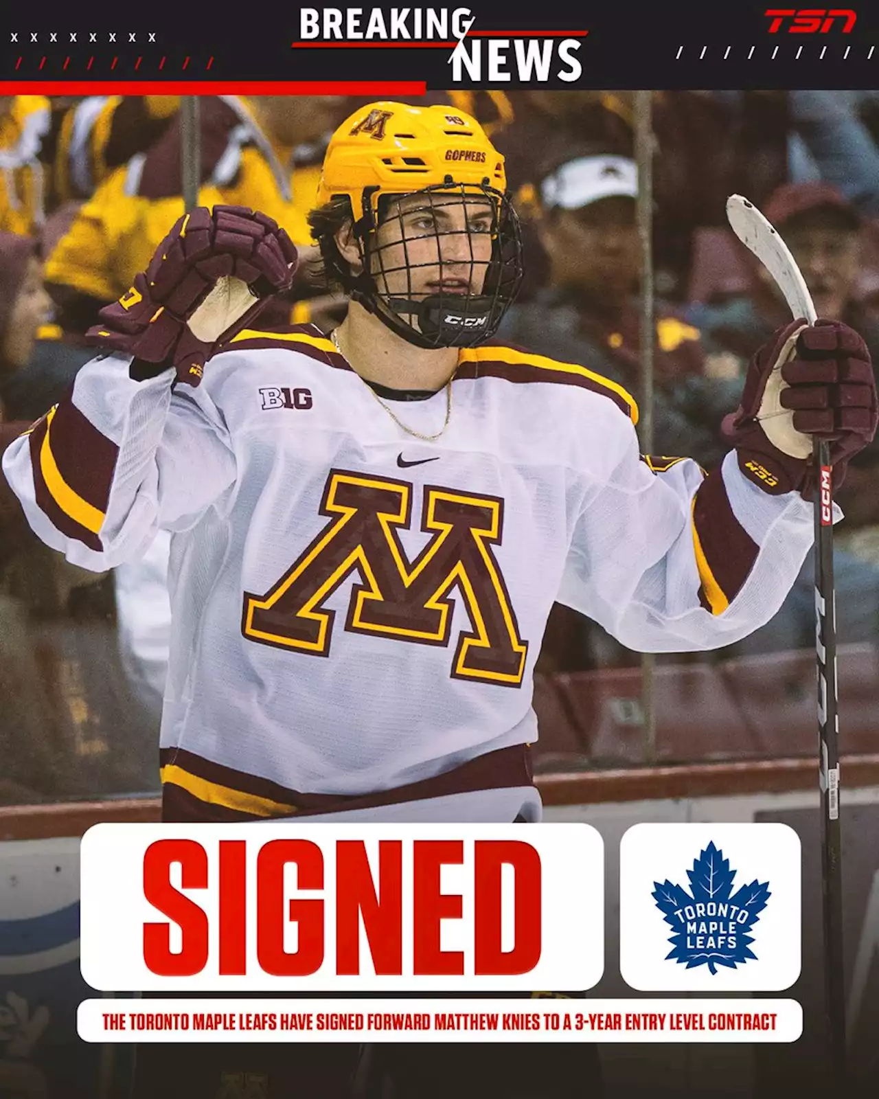 Toronto Maple Leafs sign top prospect Matthew Knies | TSN