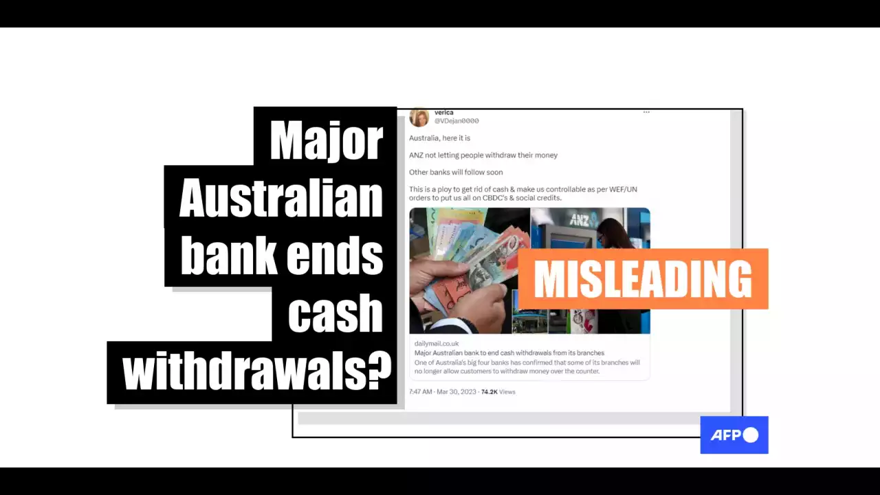 Posts target Australian bank ANZ with misleading cash withdrawal claim