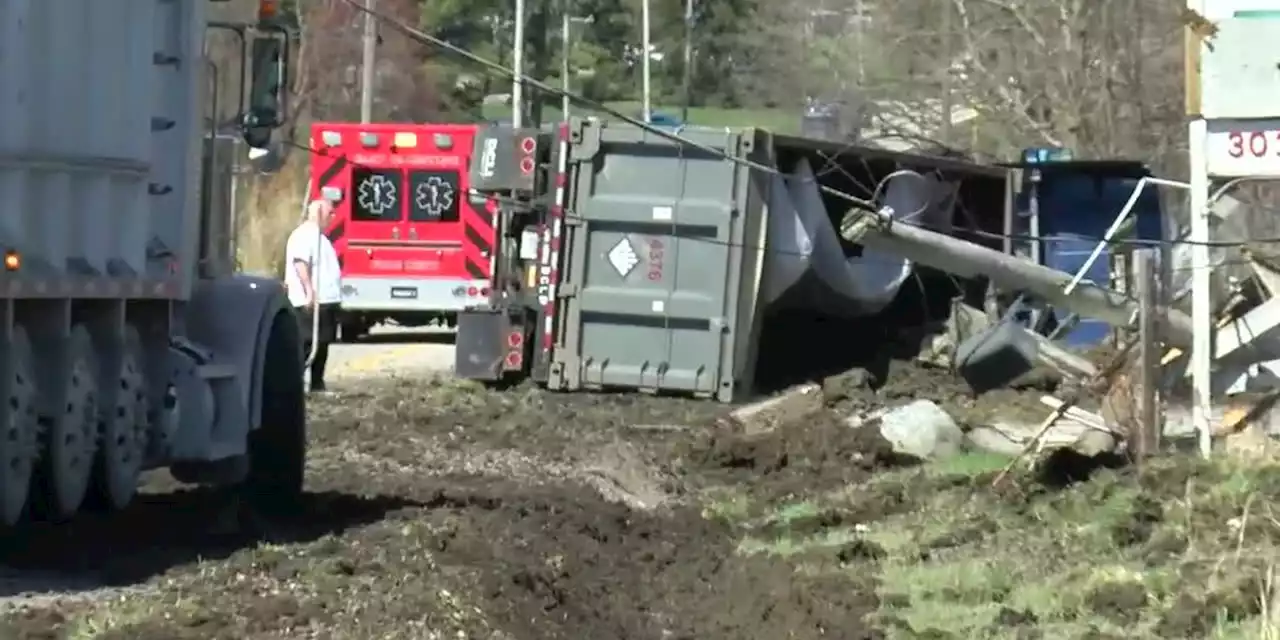 Truck hauling toxic soil in East Palestine overturns; no threat to public