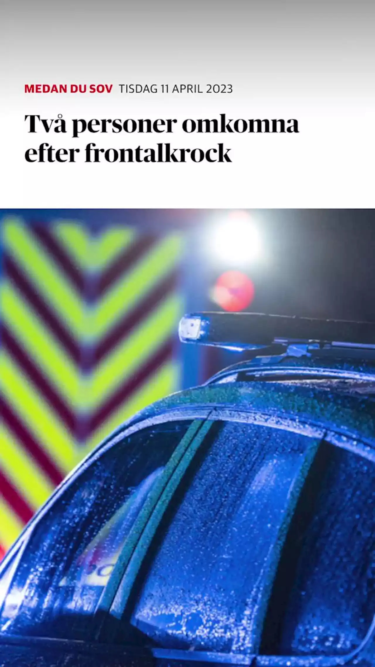 Två personer omkomna efter frontalkrock