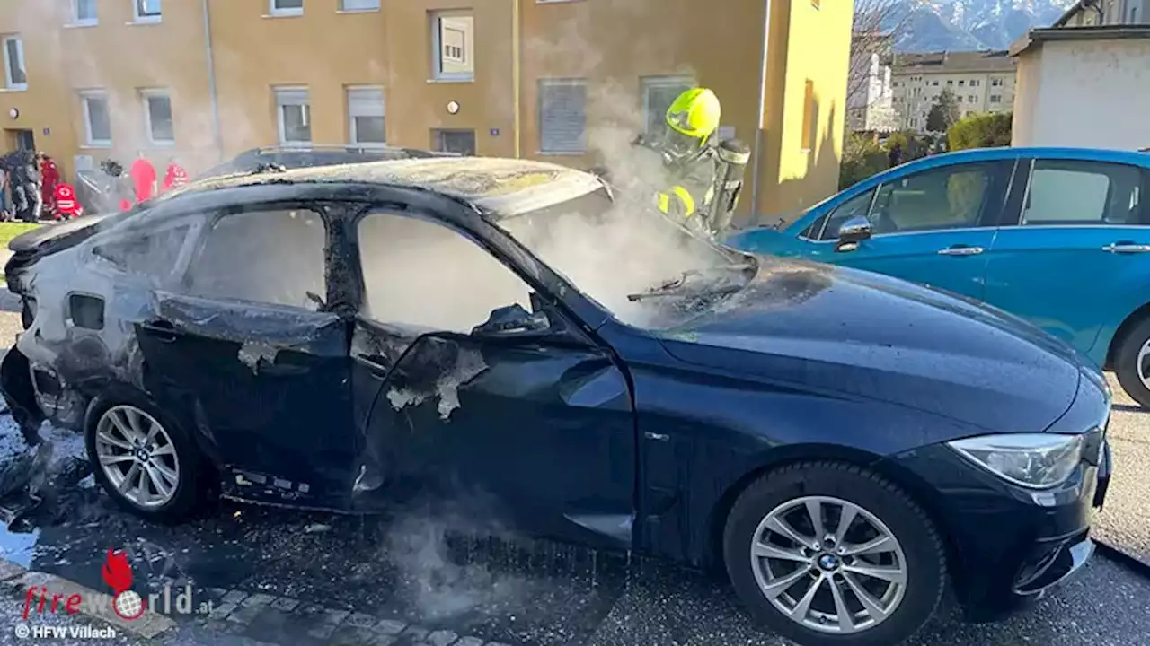 Ktn: Pkw-Brand in Villach → eine Person verletzt, Gasflasche geborgen