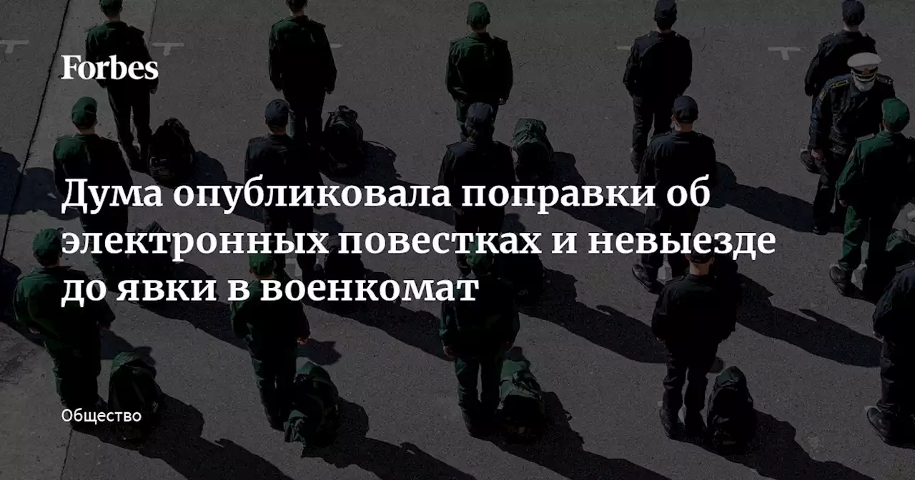 Дума опубликовала поправки об электронных повестках и невыезде до явки в военкомат