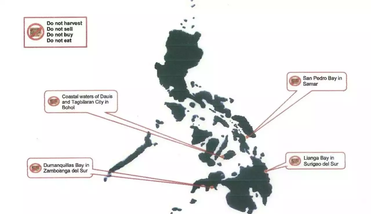 BFAR: Four areas remain positive for toxic red tide