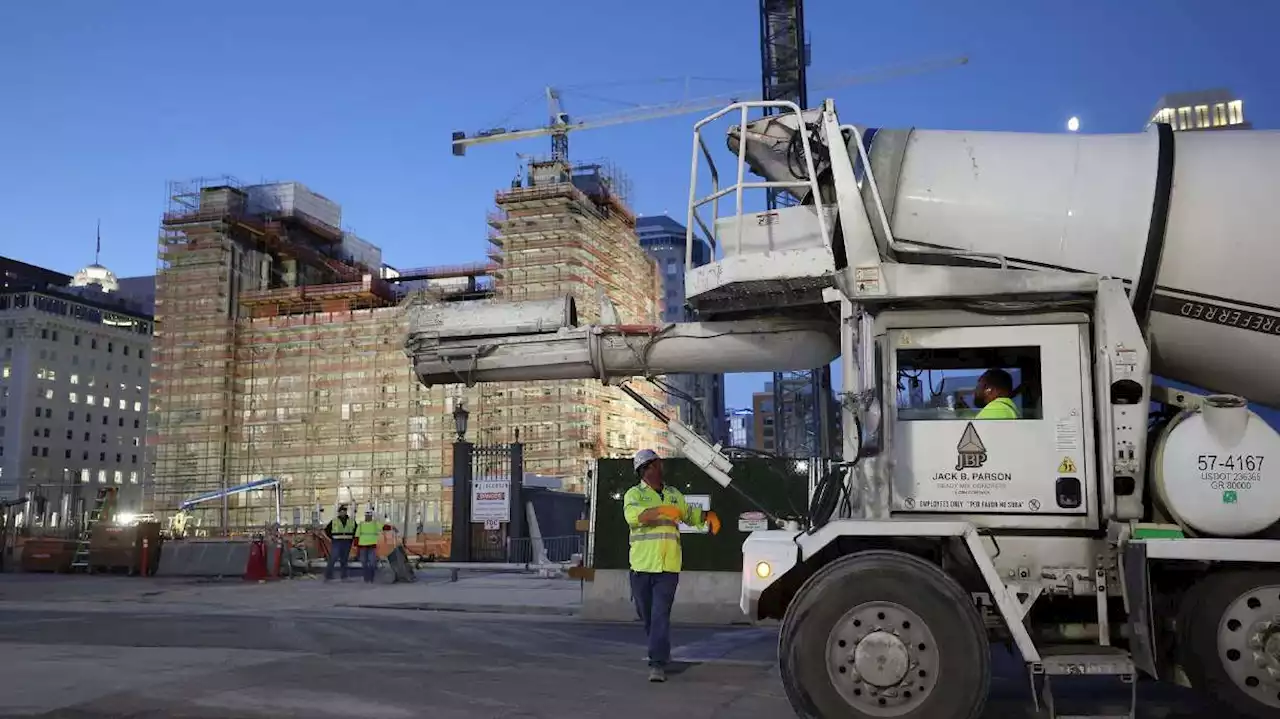 Trucks roll onto Temple Square for Salt Lake Temple renovation's largest concrete pour